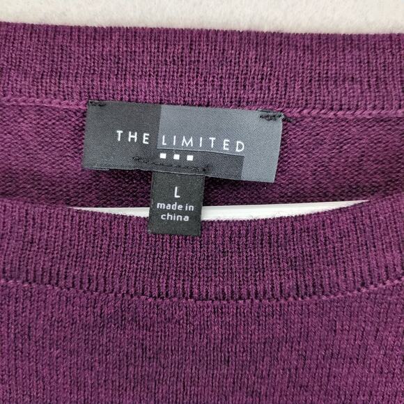 The Limited Women's L Purple Knit Soft Merino Wool Blend Sweater Top Whimsigoth - Picture 2 of 6